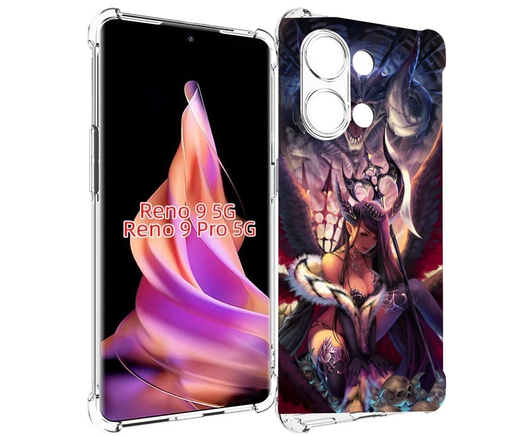 

Чехол MyPads девушка с демоном на фоне женский для Oppo Reno 9/Reno 9 Pro, Прозрачный, Tocco
