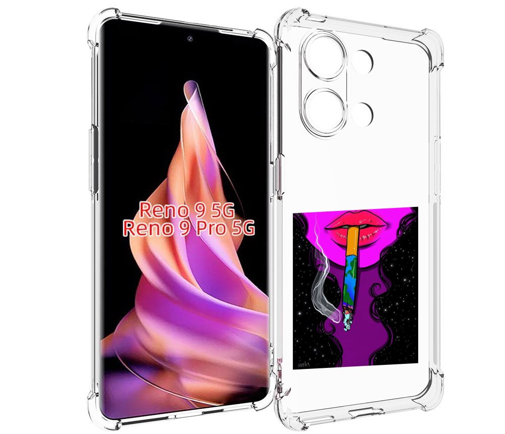 

Чехол MyPads девушка курит землю женский для Oppo Reno 9/Reno 9 Pro, Прозрачный, Tocco