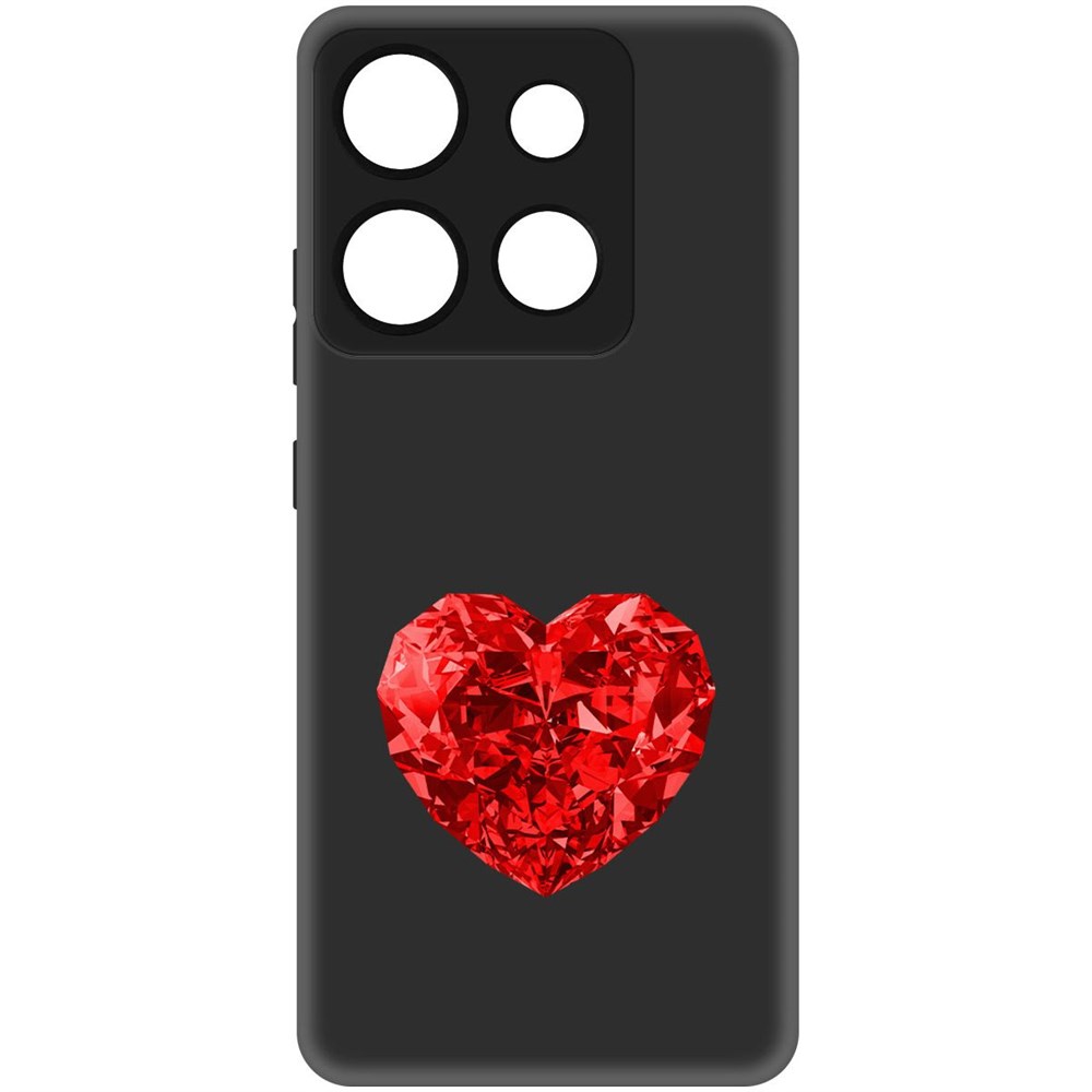 

Чехол-накладка Софт Рубиновое сердце для INFINIX Smart 7 HD, Черный