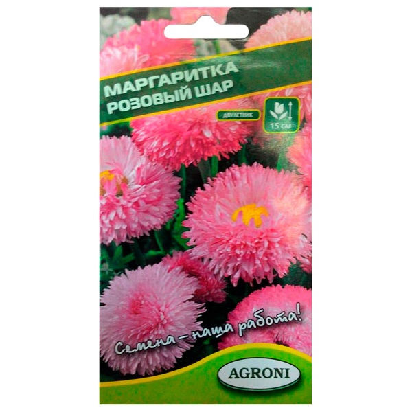 

Семена Маргаритка Розовый Шар 0,1 г