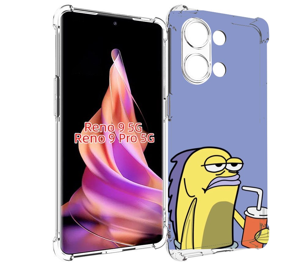 

Чехол MyPads грусная-рыба-из-спанч-боба для Oppo Reno 9/Reno 9 Pro, Прозрачный, Tocco