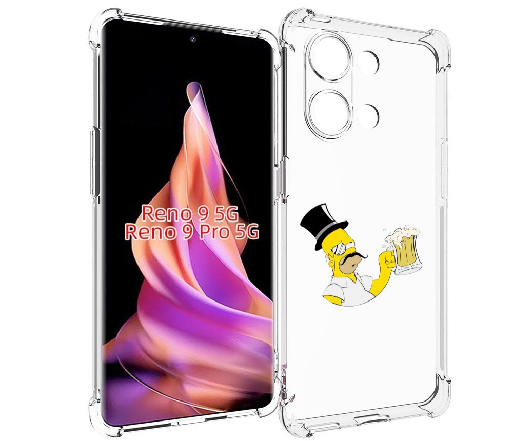 

Чехол MyPads гомер-с-напитком для Oppo Reno 9/Reno 9 Pro, Прозрачный, Tocco