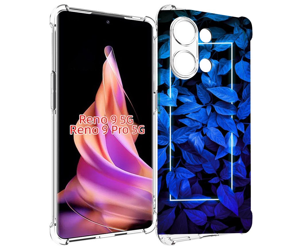 

Чехол MyPads голубые цветочки неон для Oppo Reno 9/Reno 9 Pro, Прозрачный, Tocco