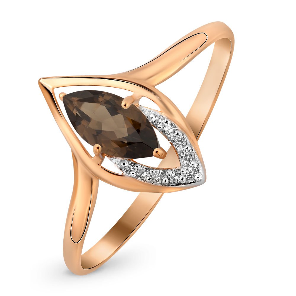 

Кольцо из золота р. , 585Gold 201013583, раухтопаз\фианит, 201013583