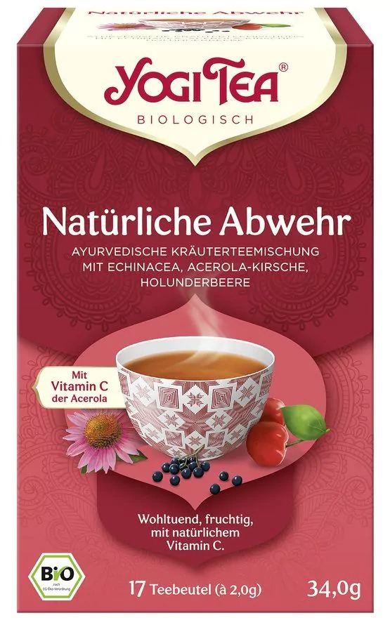 Чай в пакетиках Yogi Tea, Naturliche Abwehr Естественная Защита, 17 пакетиков