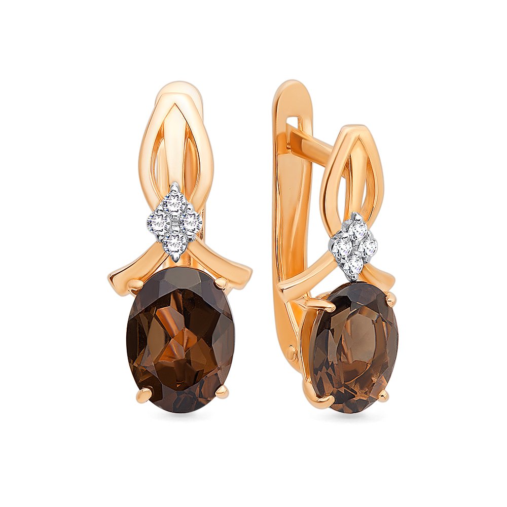 

Серьги из красного золота с раухтопазом 585Gold 202006526, 202006526