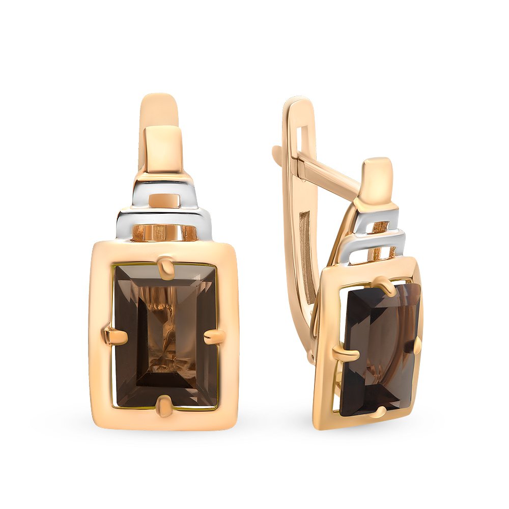 

Серьги из красного золота с раухтопазом 585Gold 202005973, 202005973