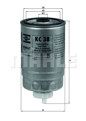 фото Фильтр топливный knecht kc 38 mahle/knecht