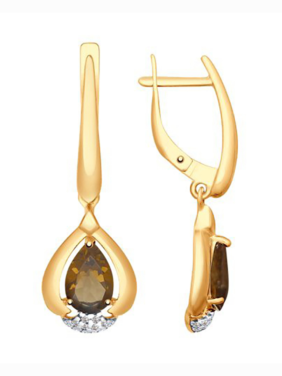

Серьги из серебра с раухтопазом 585Gold 702009188, 702009188