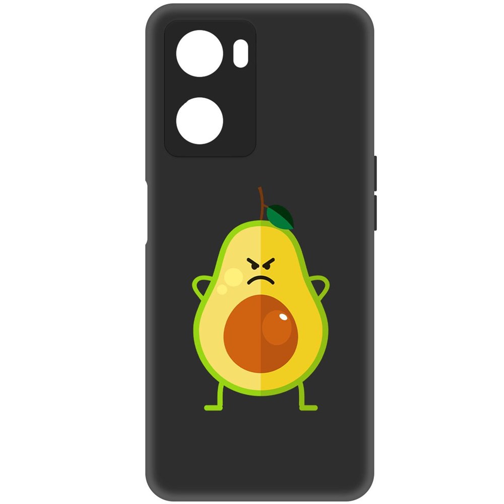 

Чехол-накладка Софт Авокадо Сердитый для Oppo A57, Черный