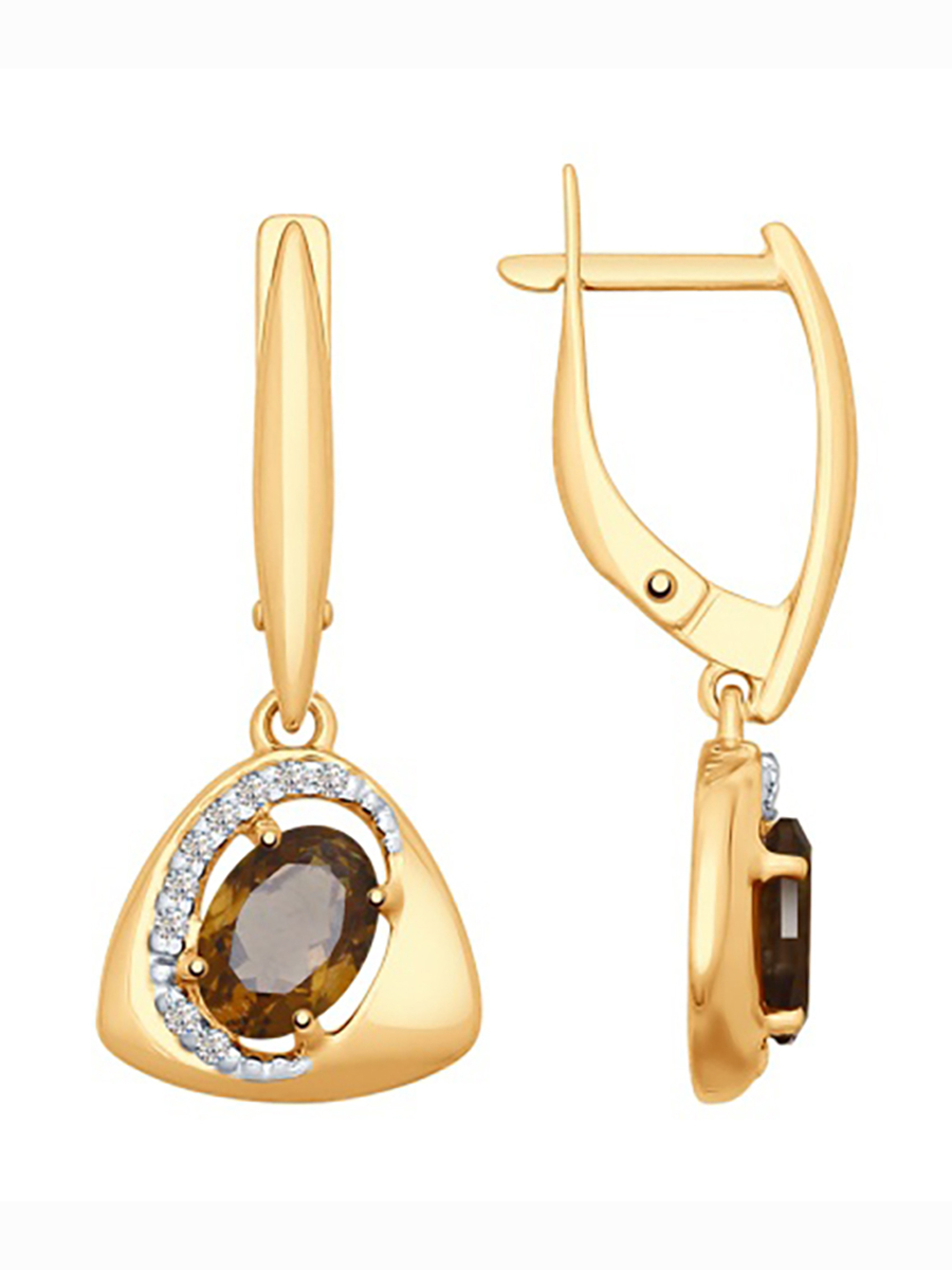 

Серьги из серебра с раухтопазом 585Gold 702009134, 702009134