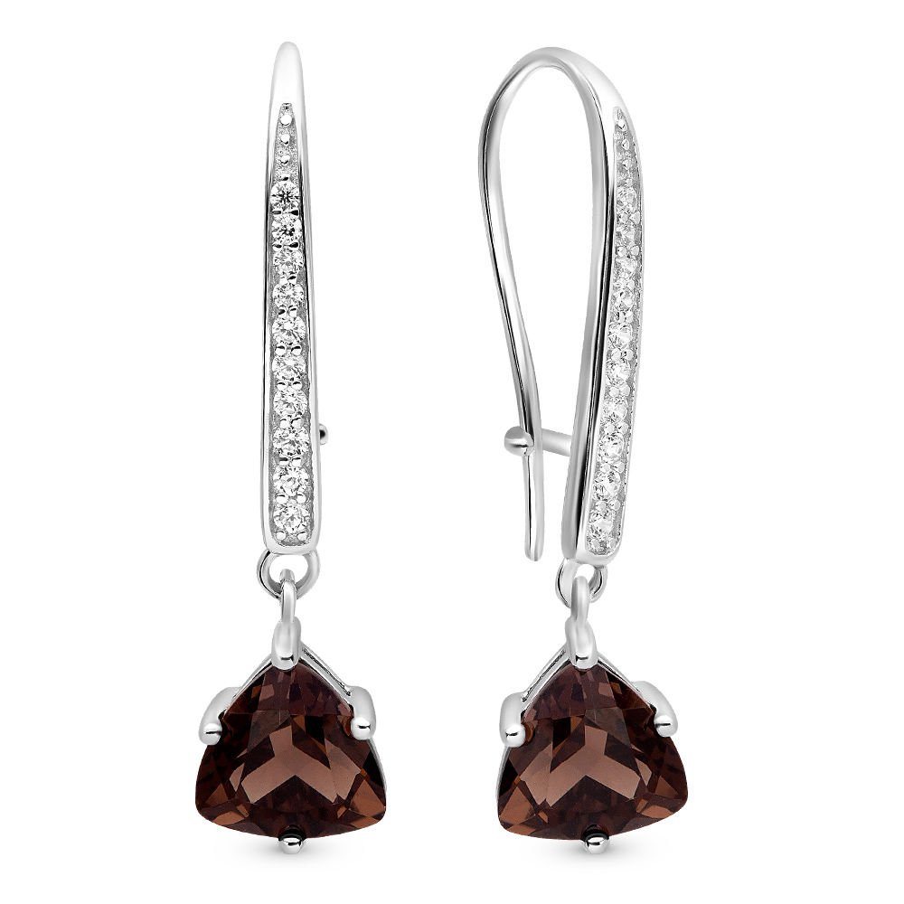 

Серьги подвески из серебра 585Gold 702005354, раухтопаз, 702005354