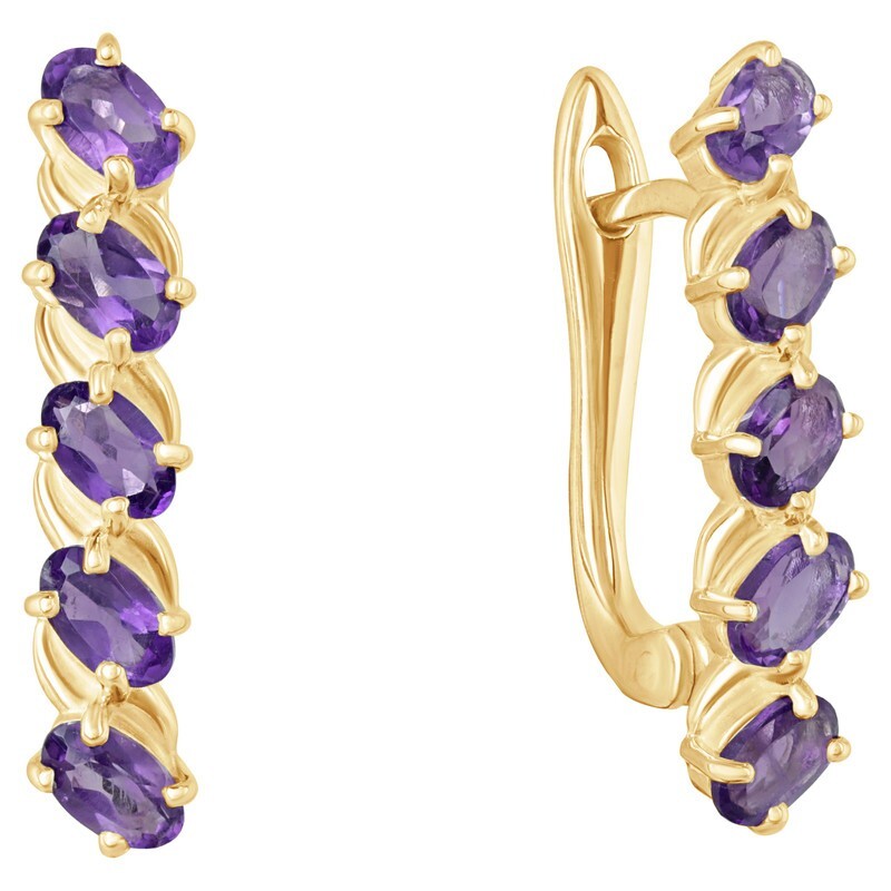 

Серьги из серебра с аметистом LAZURIT-ONLINE 7974YG, 7974YG