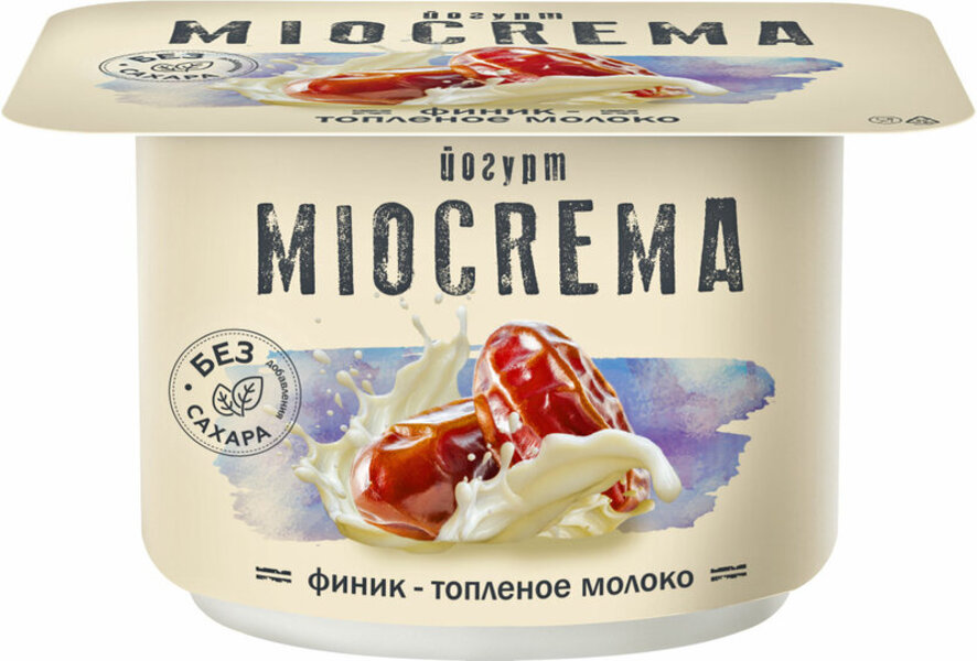 Йогурт ложковый Miocrema финики-топленое молоко 2,5% БЗМЖ 125 г