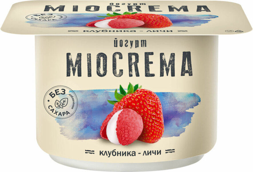 Йогурт ложковый Miocrema клубника-личи 2,5% БЗМЖ 125 г