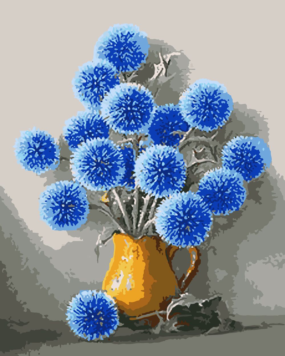 фото Картина по номерам красиво красим голубые цветы, 50 х 70 см