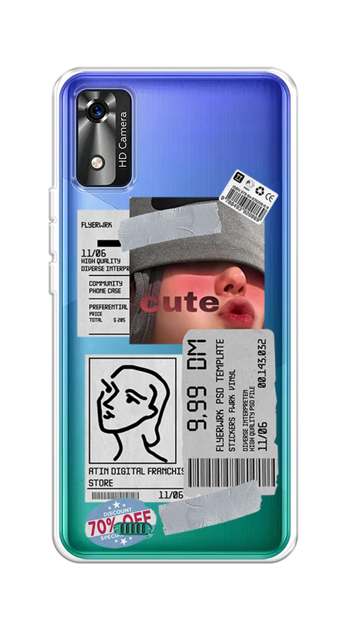 

Чехол на BQ 5565L "Cute girl collage", Розовый;серый;голубой, 202050-6