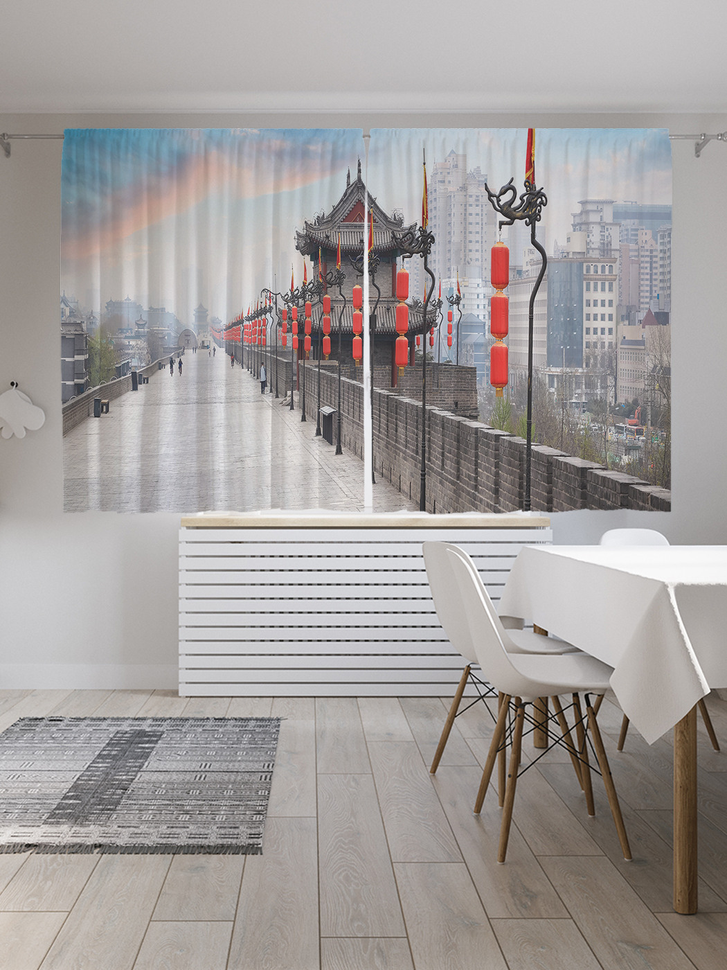 

Шторы с фотопечатью JoyArty "Китайский мост" из сатена, 290х180 см