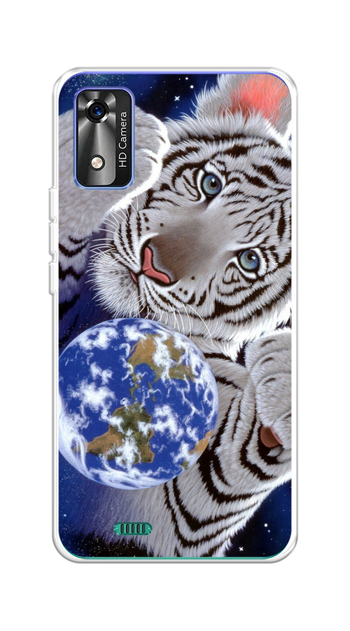 

Чехол на BQ 5565L "Тигренок и Земля", Синий;белый;черный, 202050-1