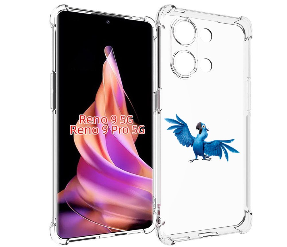 

Чехол MyPads голубой-попугайчик для Oppo Reno 9/Reno 9 Pro, Прозрачный, Tocco