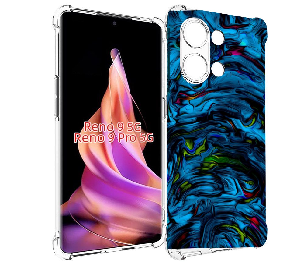 

Чехол MyPads голубая краска в темноте для Oppo Reno 9/Reno 9 Pro, Прозрачный, Tocco