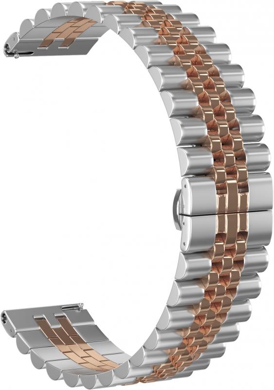 

Ремешок Fold 22 для Honor Watch Magic 2 46мм (Серебро-розовое золото), Серебристый