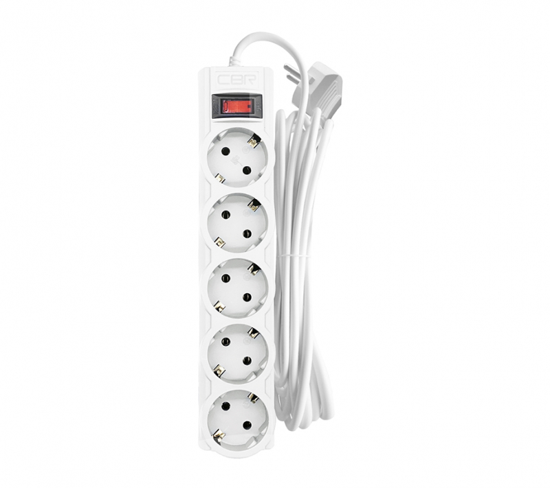 фото Сетевой фильтр cbr 5 sockets 3m csf 2505-3.0 white cb nobrand