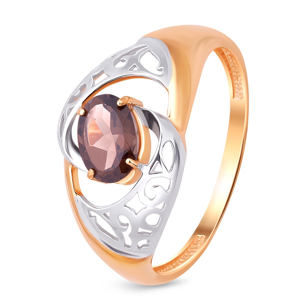 

Кольцо женское из красного золота с раухтопазом 585Gold 201012143, р. 18,5, 201012143