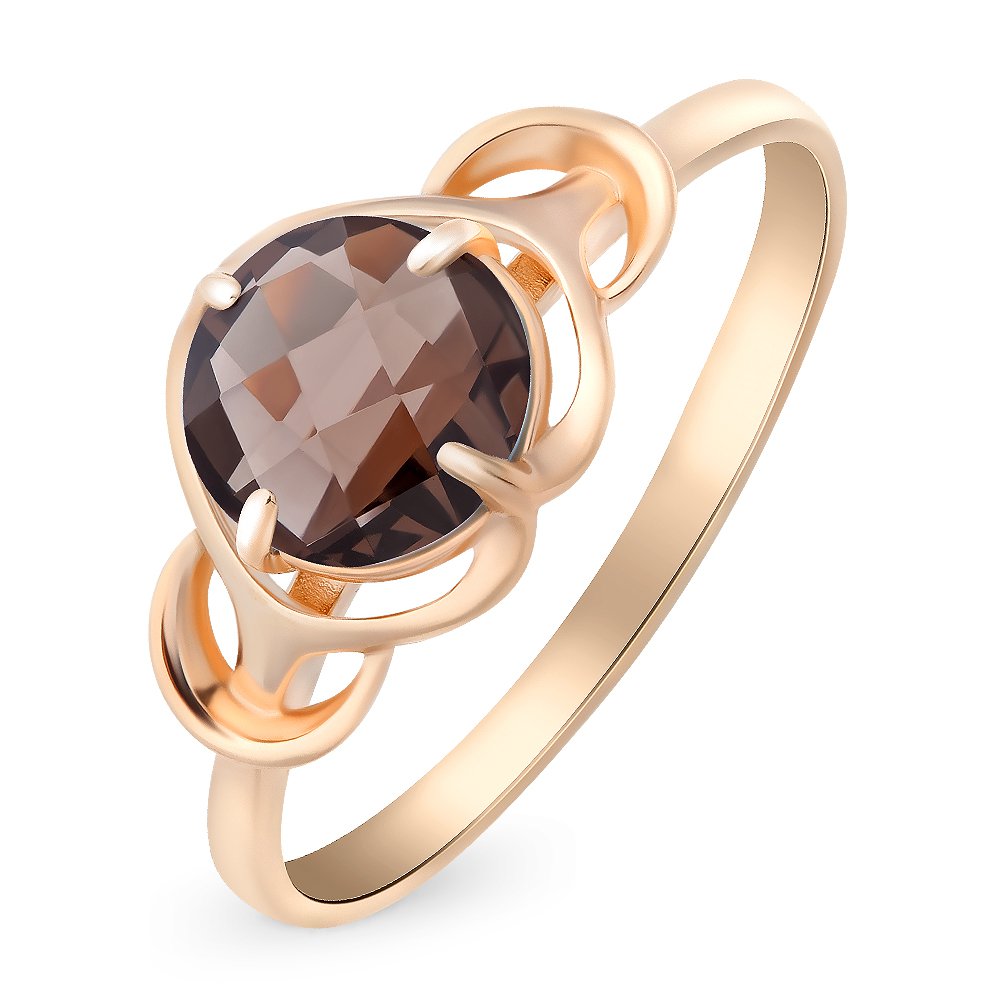 

Кольцо женское из красного золота с раухтопазом 585Gold 201012064, р. 19, 201012064