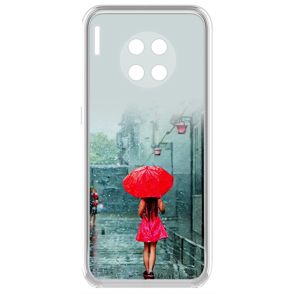 

Чехол-накладка Krutoff Clear Case Красный зонтик для Huawei Mate 30, Прозрачный