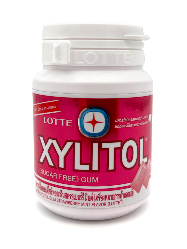 

Жевательная резинка Lotte с ксилитолом Клубника и Мята Xylitol Strawberry Mint, 58 г