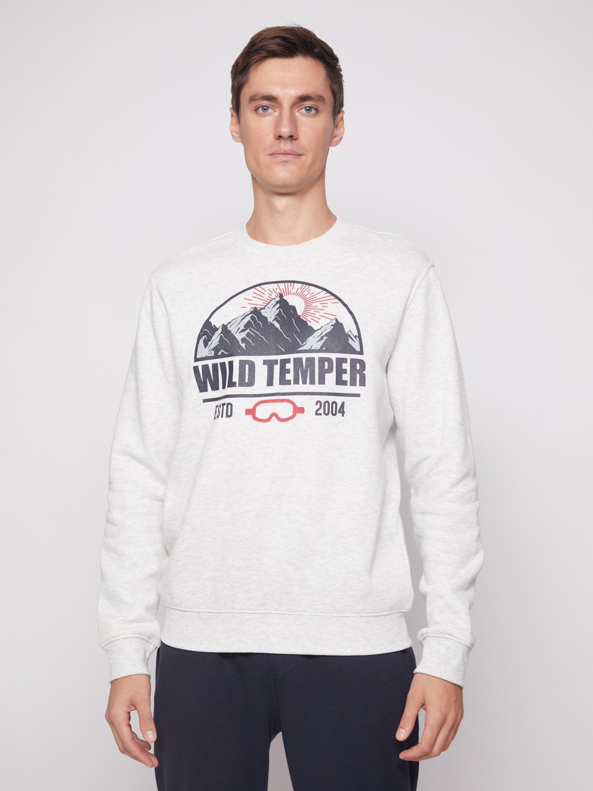 

Свитшот мужской Zolla 211434179081 серый S, 211434179081