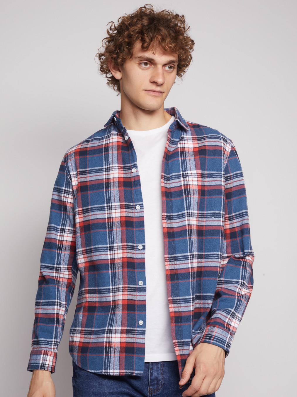 

Рубашка мужская Zolla 012422191013 синяя 2XL, 012422191013