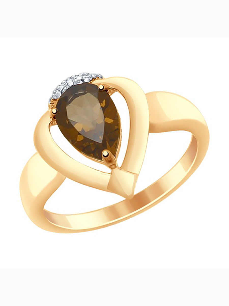 

Кольцо женское из серебра с раухтопазом 585Gold 701010903, р, 701010903