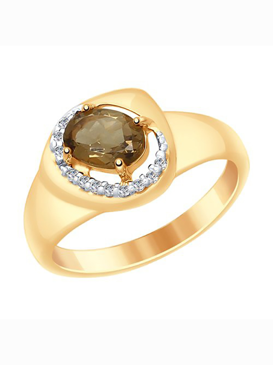 

Кольцо женское из серебра с раухтопазом 585Gold 701010900, р, 701010900