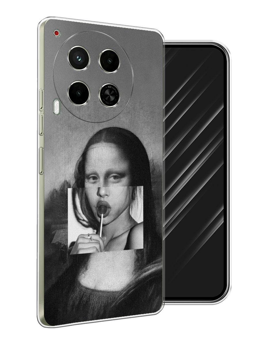 

Чехол Awog на Tecno Camon 30 5G "Mona Lisa sucking lollipop", Серый, 305550-1