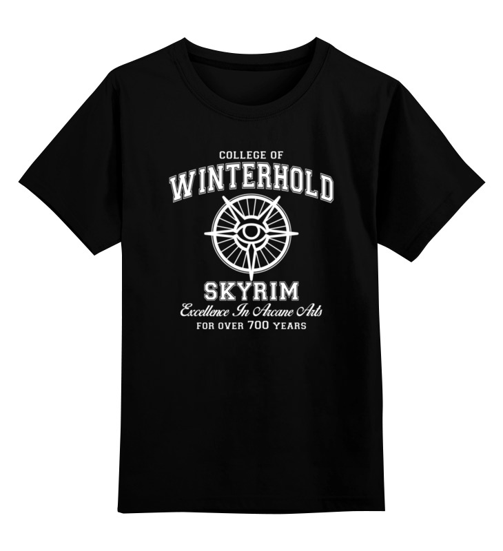 

Футболка детская Printio Скайрим. college of winterhold цв. черный р. 116, Скайрим. college of winterhold
