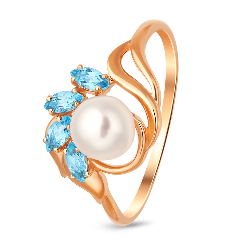 

Кольцо женское из красного золота с топазом 585Gold 201013038, р. 18, 201013038