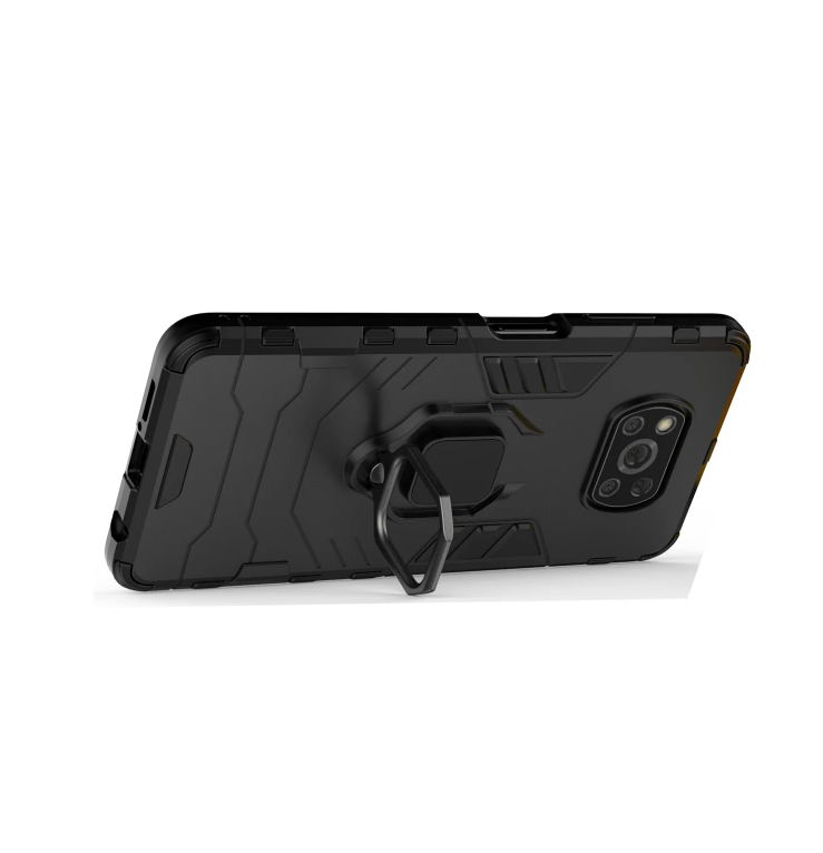 

Противоударный чехол с кольцом Panther Case для Xiaomi Poco X3 Pro / X3 NFC, Черный