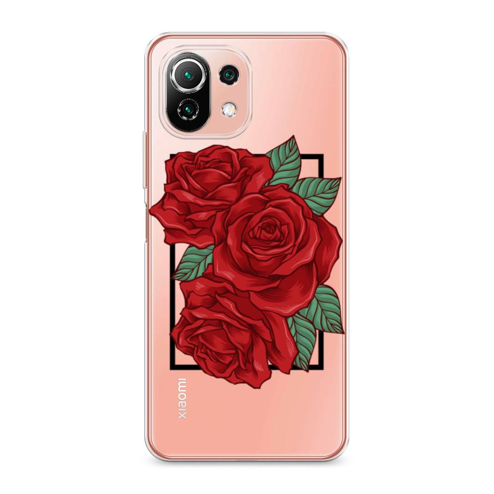 

Чехол на Xiaomi Mi 11 Lite "Три алые розы", Красный, 311750-2