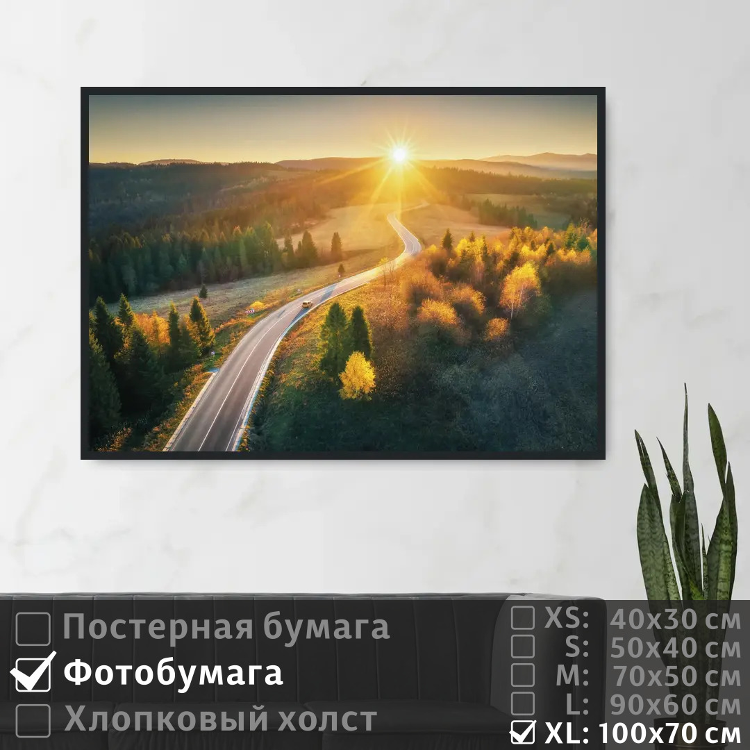 

Постер на фотобумаге ПолиЦентр Осенний лес на рассвете 100х70 см, ОсеннийЛесНаРассвете1
