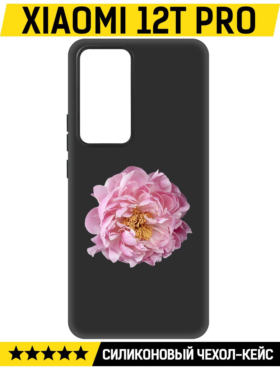 

Чехол-накладка Софт Розовый пион для Xiaomi 12T Pro, Черный