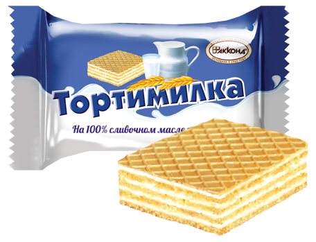 

Конфеты вафельные Акконд Тортимилка со сливочной сбивной начинкой