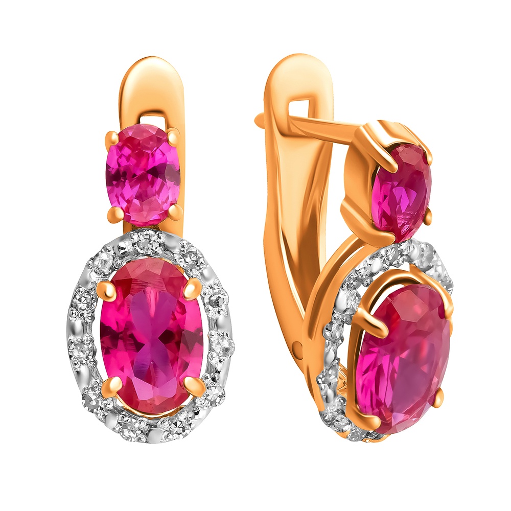 

Серьги из красного золота с рубином, бриллиантом 585Gold 102006509, 102006509