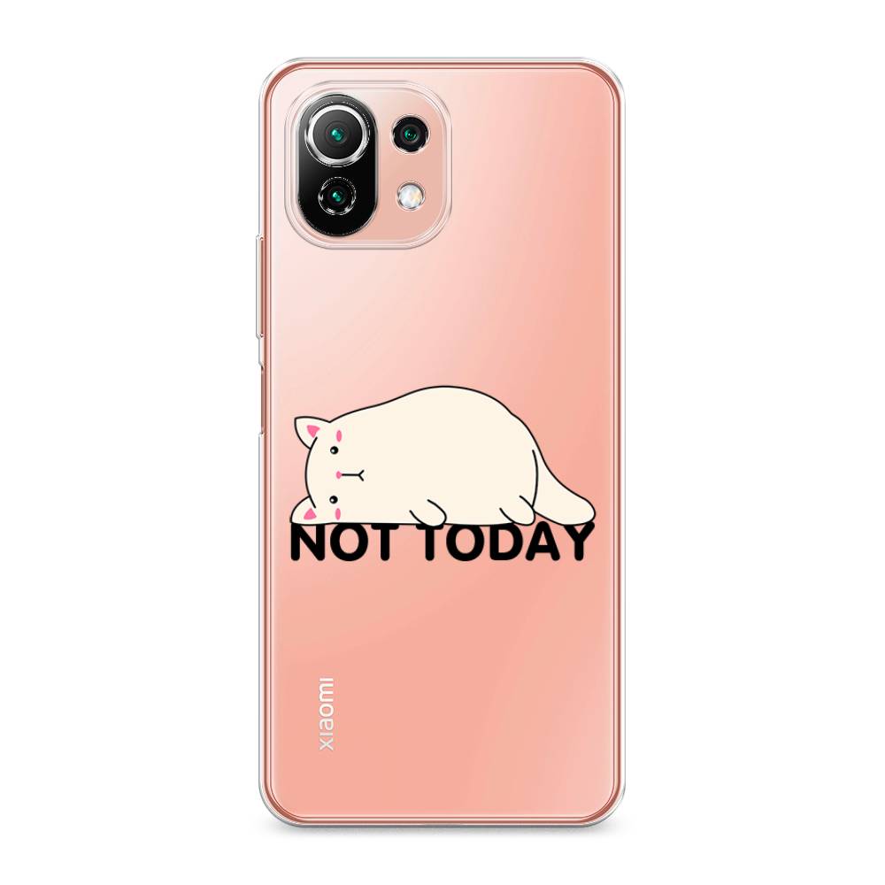 

Чехол на Xiaomi Mi 11 Lite "Cat not today", Белый;розовый;черный, 311750-1
