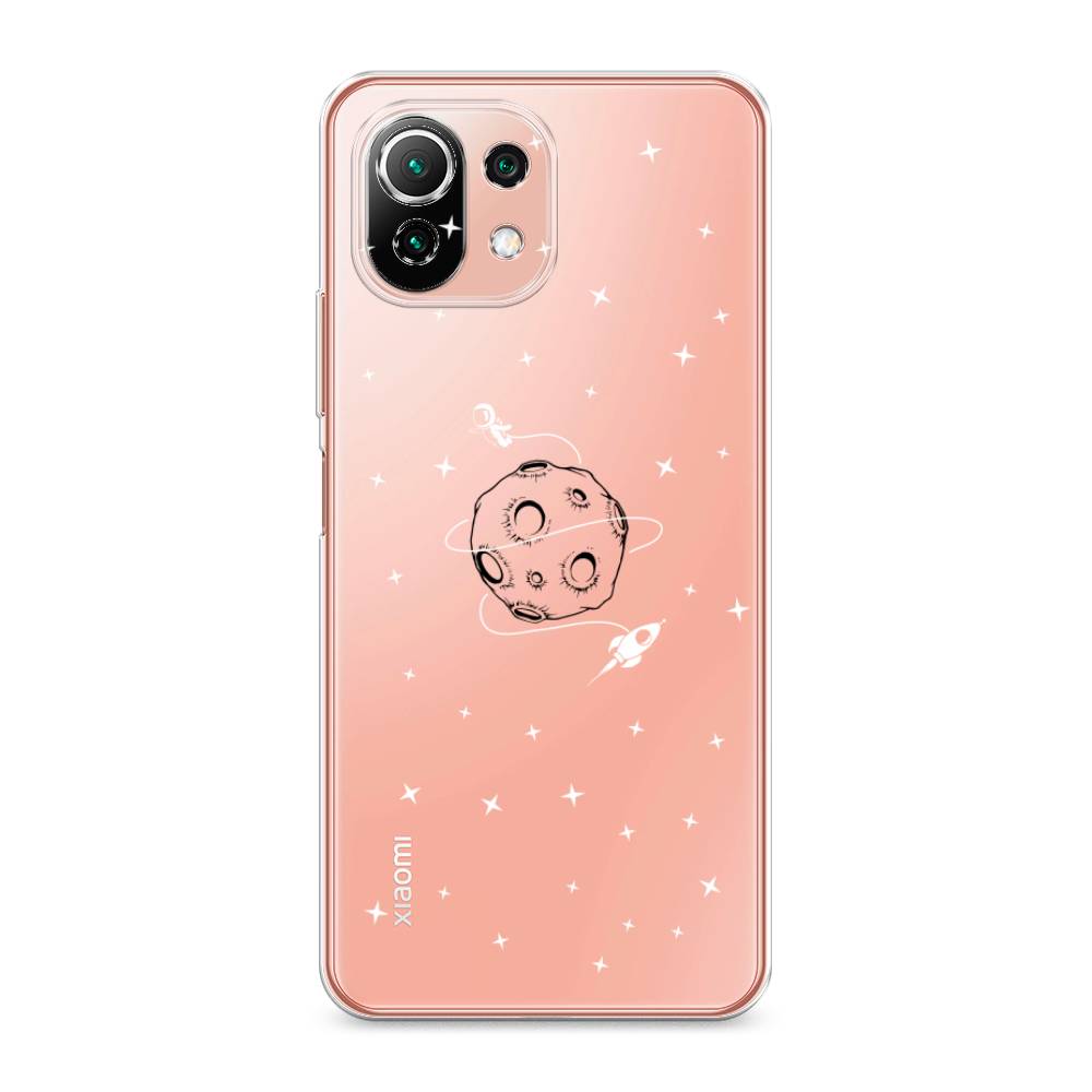 

Чехол на Xiaomi Mi 11 Lite "Полет вокруг луны", Белый;серый;черный, 311750-2