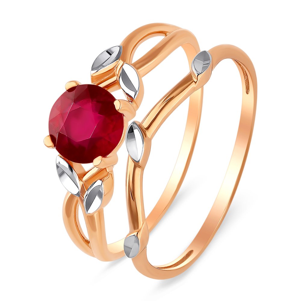 

Кольцо женское из красного золота с рубином 585Gold 101010993, р, 101010993