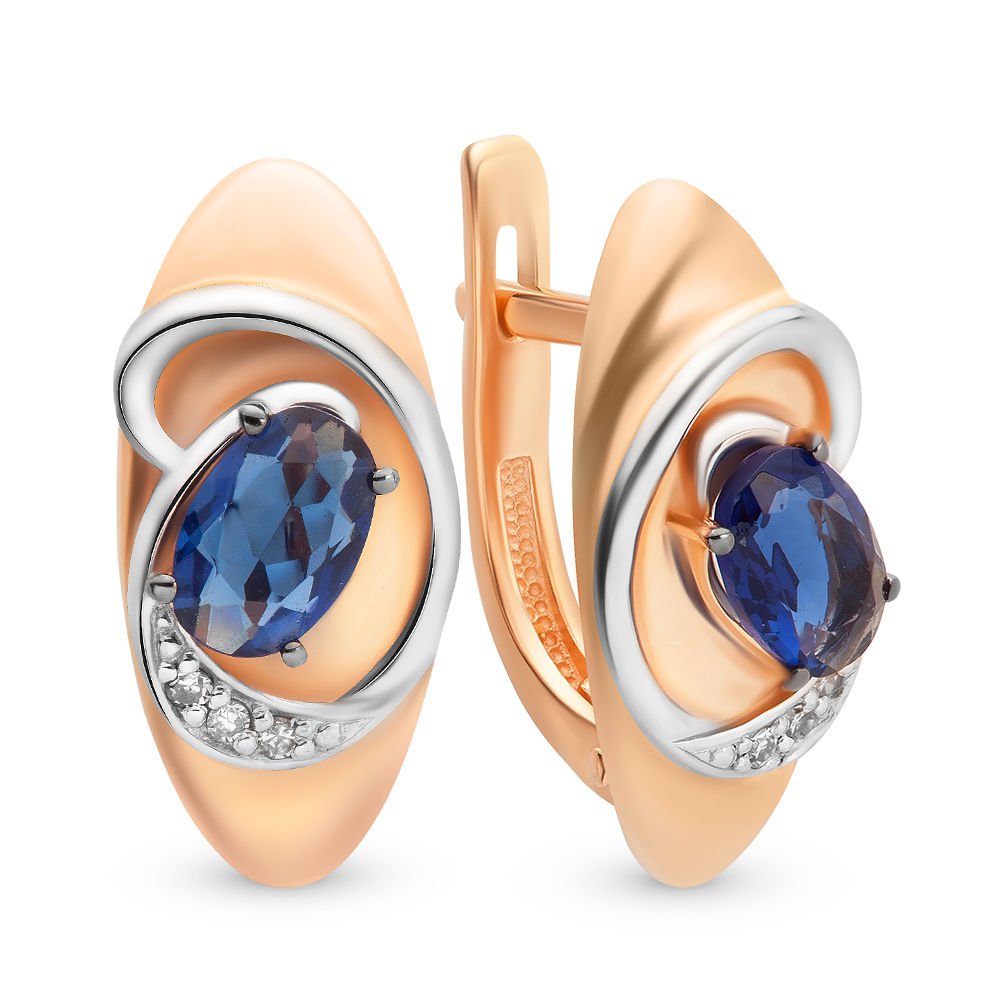 

Серьги из красного золота с сапфиром, бриллиантом 585Gold 102004397, 102004397