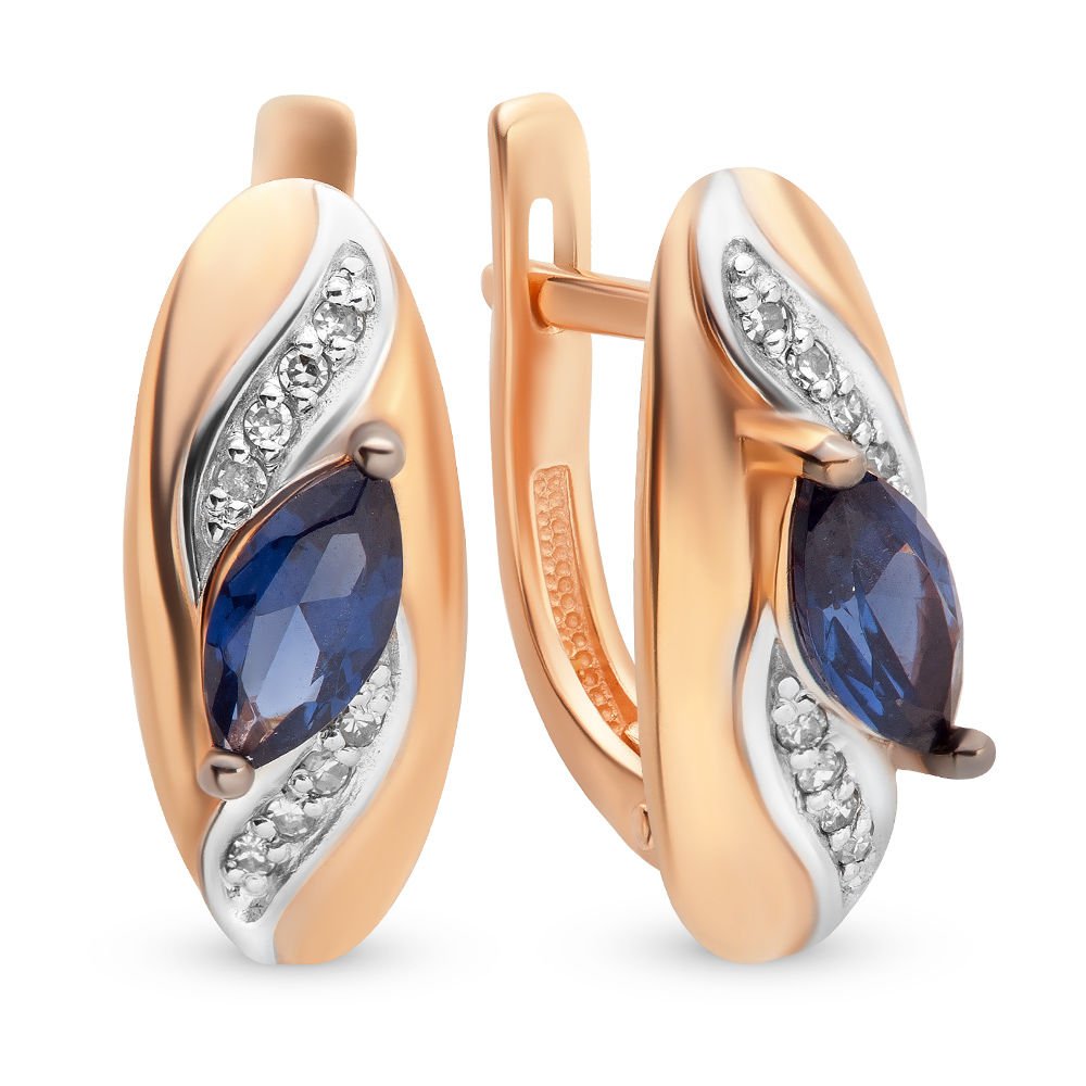 

Серьги из красного золота с сапфиром, бриллиантом 585Gold 102004388, 102004388