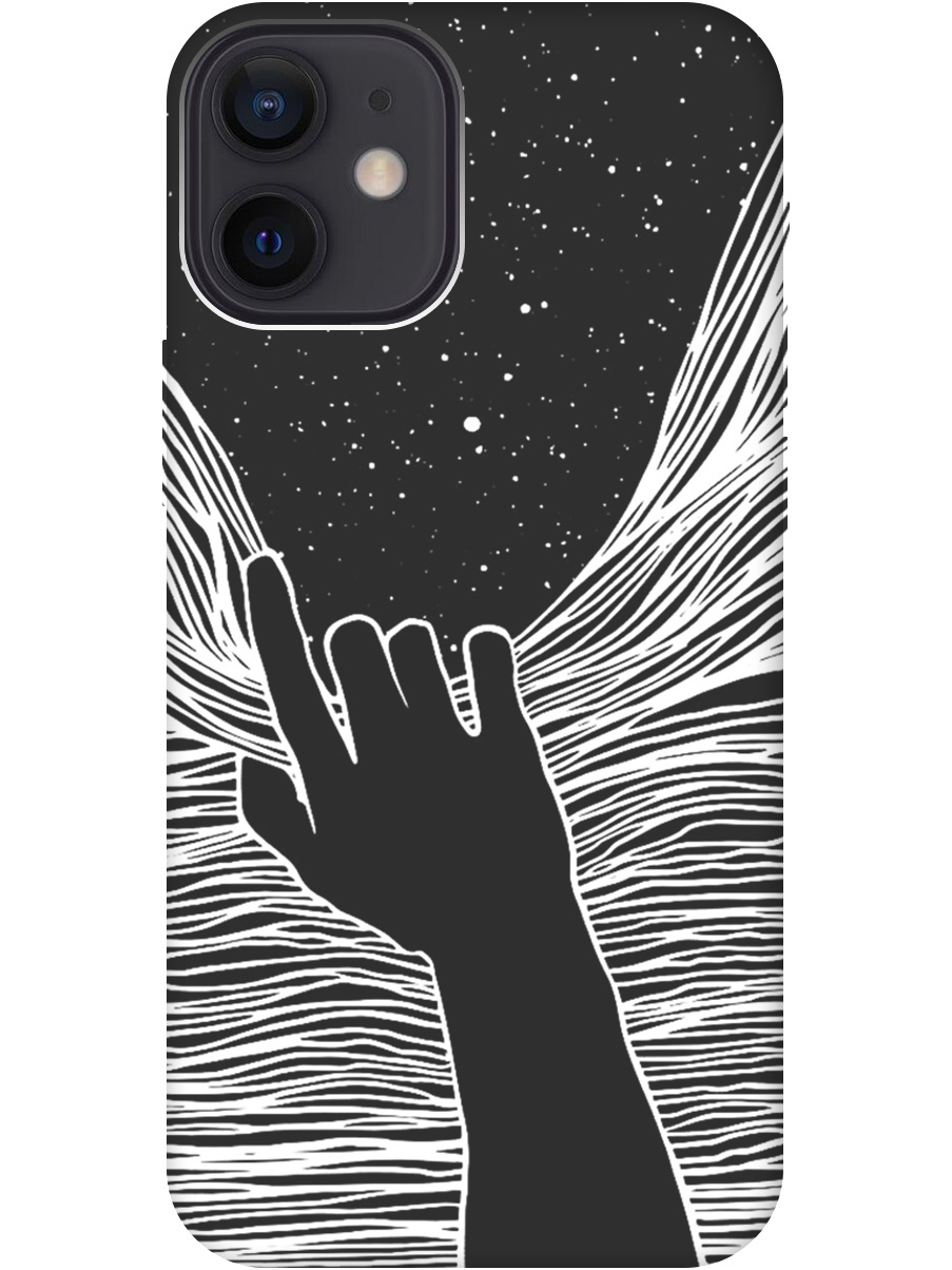 

Силиконовый чехол на Apple iPhone 12 Mini с рисунком "Рука и нити" Soft Touch черный, 20000702